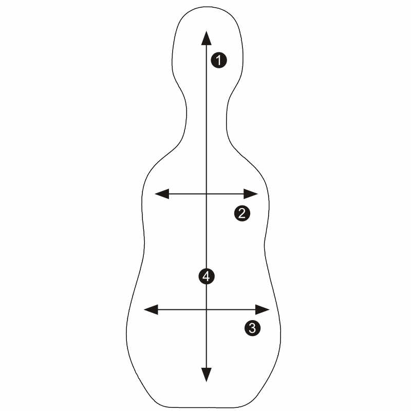 Cello case Gewa Idea - inner dimensions
