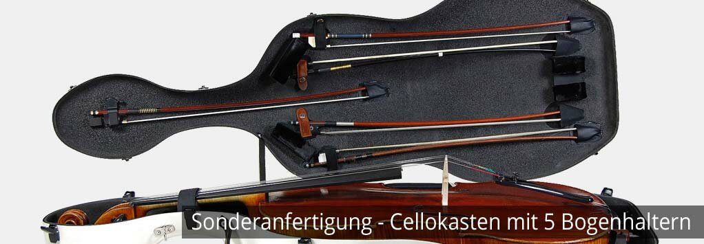 Cellokasten mit 5 Bogenhalter