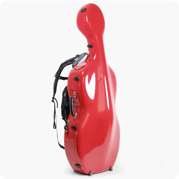 SONDERANGEBOT: Accord Cellokasten Standard Medium - Ferrari Rot - mit Fiedler-Extras